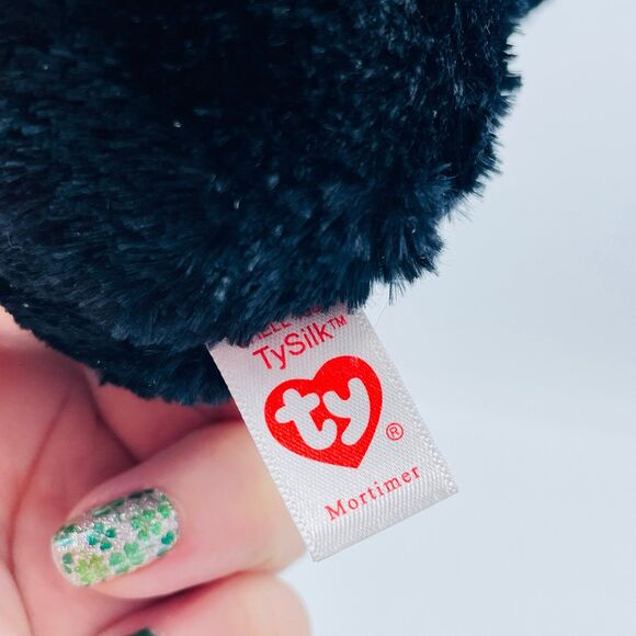 Ty Beanie Boo Halloween Black & Orange Bat Mortimer Stitched Wings - Picture 4 of 7